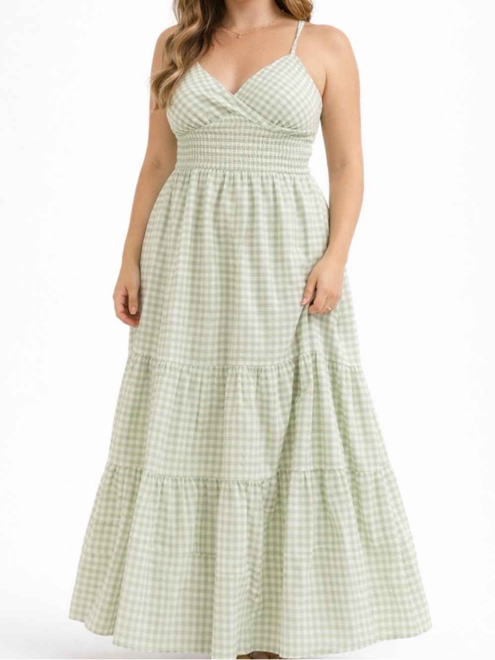 NEW Altar’d State Green Gingham Maxi Dress Size XL Available NWT